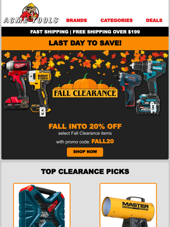 Acme Tools Email Newsletters: Shop Sales, Discounts, and Coupon Codes