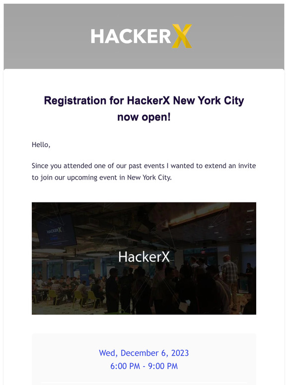 Registration for HackerX New York City now open!
