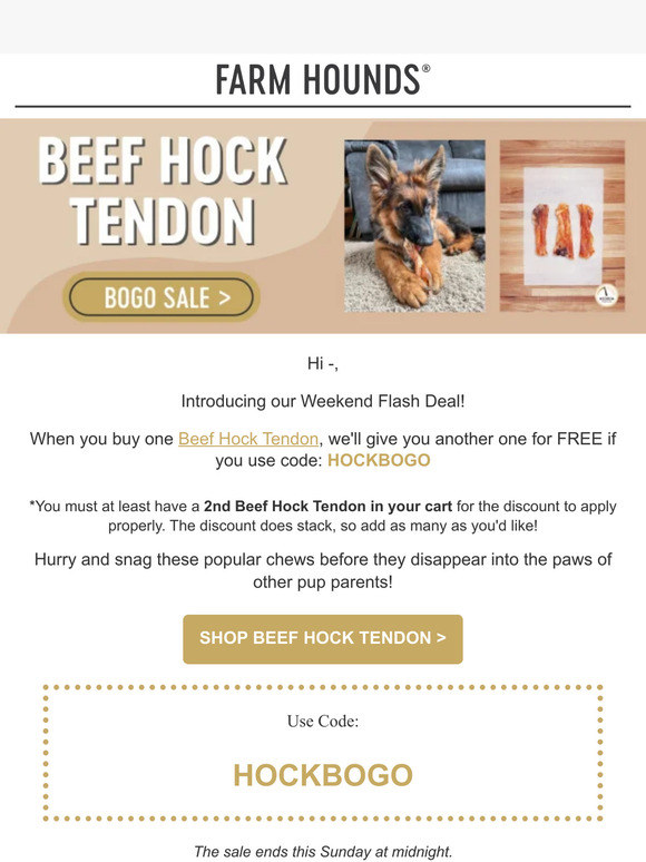 Get a Hock Tendon on us!