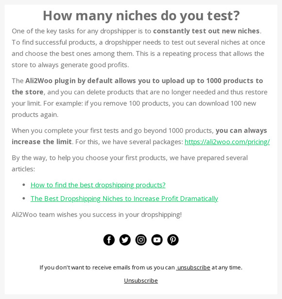 How many niches do you test?