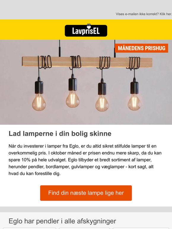 Vi har givet Eglos priser et kæmpe hug med tilbudsøksen!