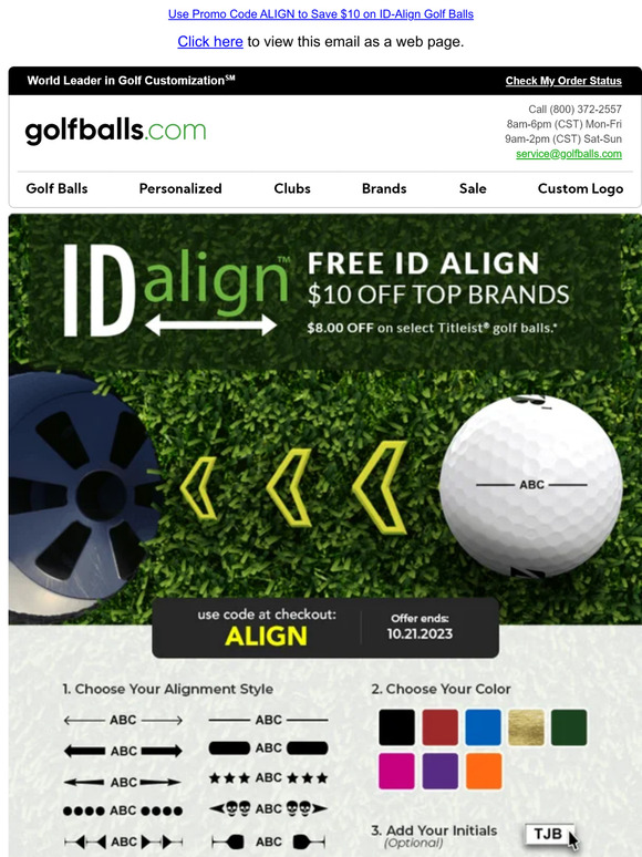 golfballs IDAlign is Now FREE! Your Initials + Ball Alignment Aid