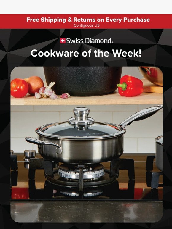 Cookware of the Week Spotlight: Swiss Diamond Nonstick Clad 3.1qt Saute Pan 🔥