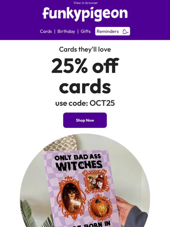 Funky Pigeon Time to get 25 off! ⏰ Milled