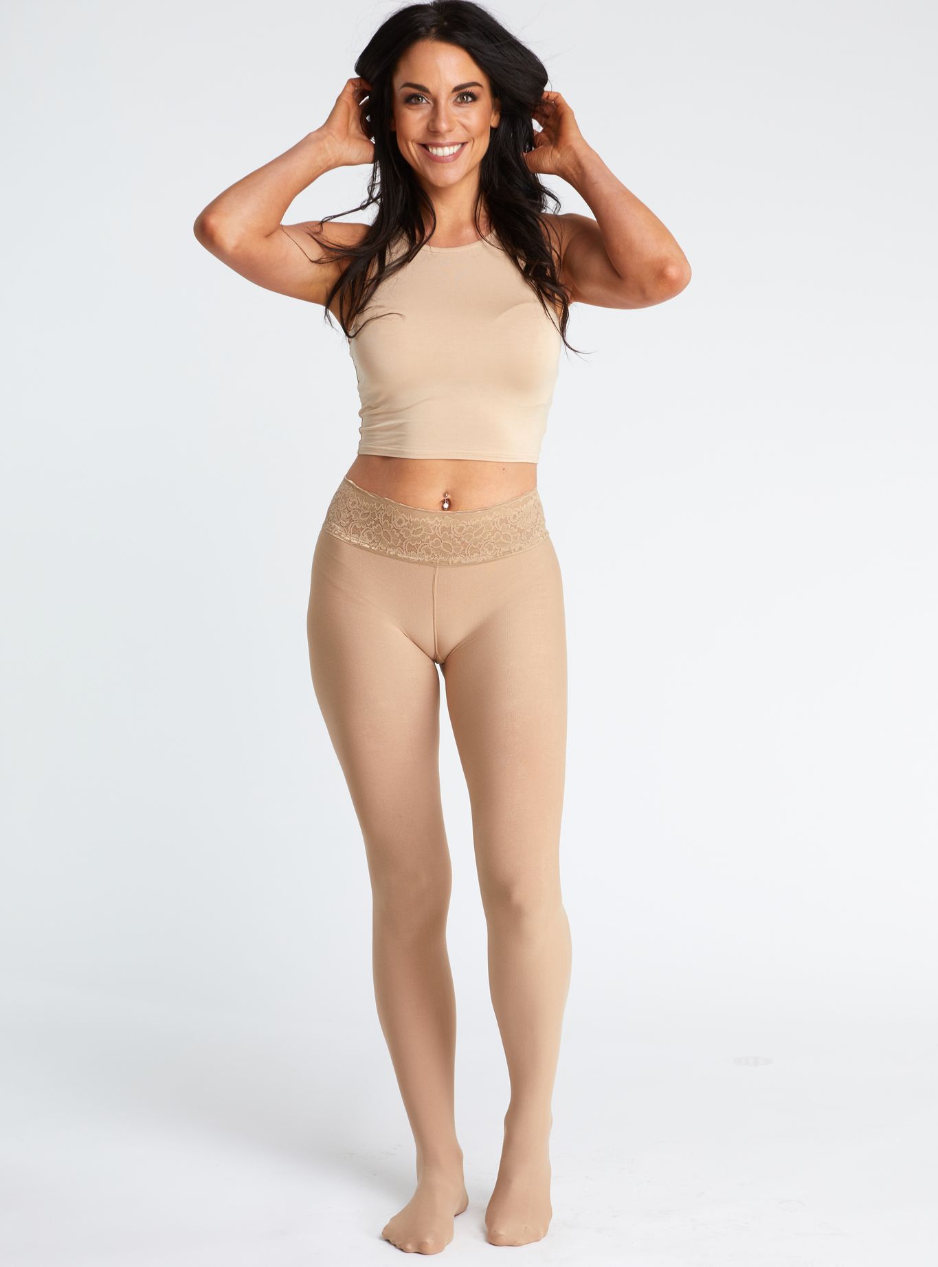 Nude opaque tights that can go with any outfit