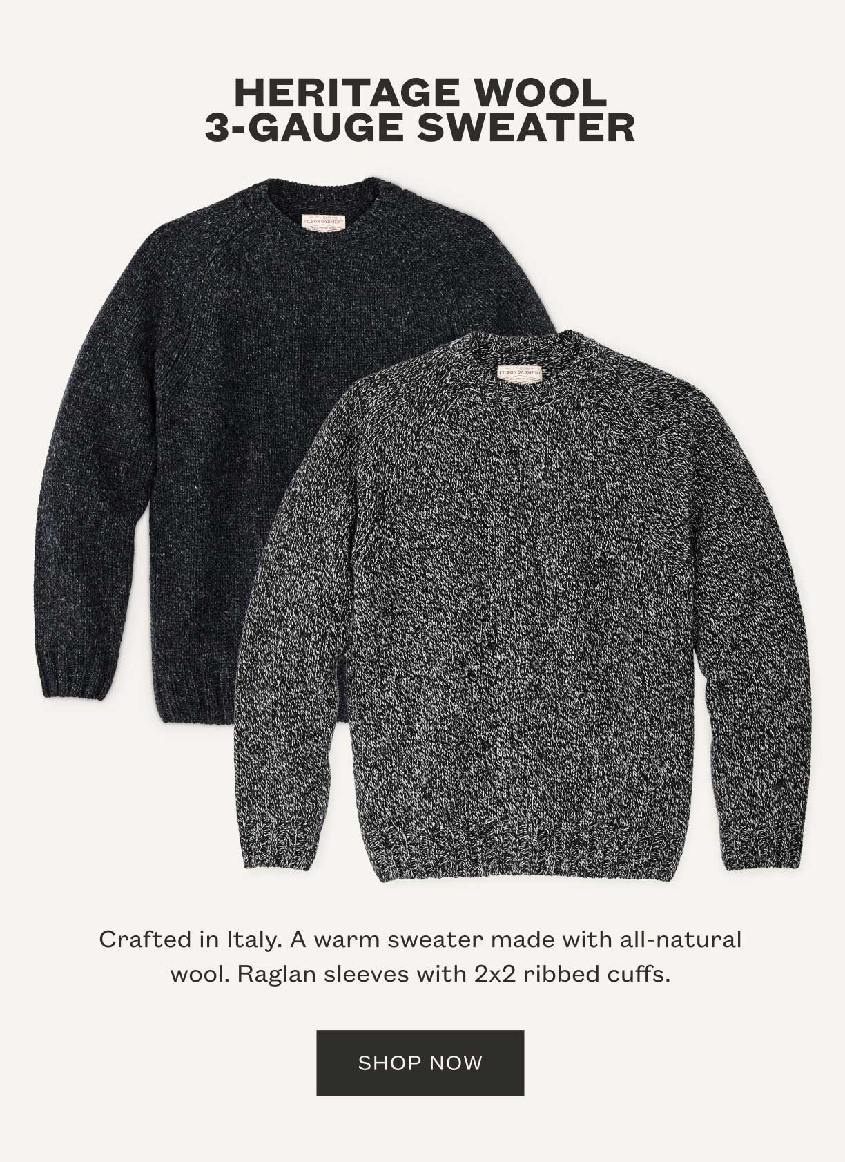 Filson: Heirloom Wool Sweaters | Milled