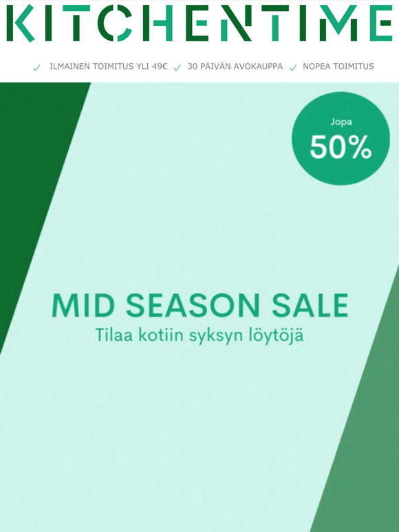 MID SEASON SALE: jopa 50 % alennusta