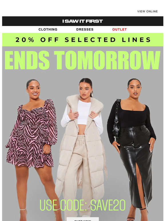 Ends TOMORROW: 20% off selected lines 👀🔥