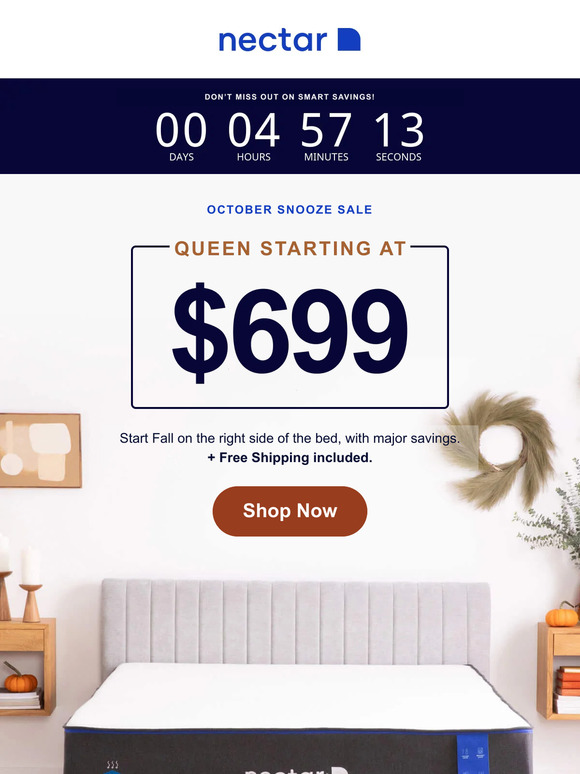 Hurry! $699 Queen size is going, going...