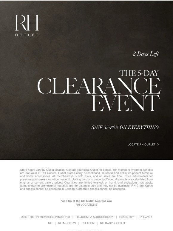 The 5-Day Clearance Event Ends Tomorrow