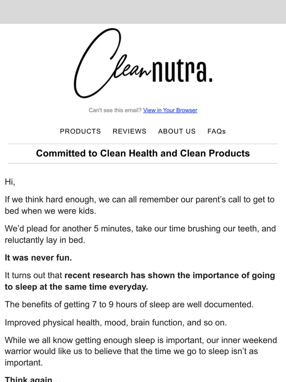 Clean Nutra 3 Reasons Why You Need a Bed Time Milled