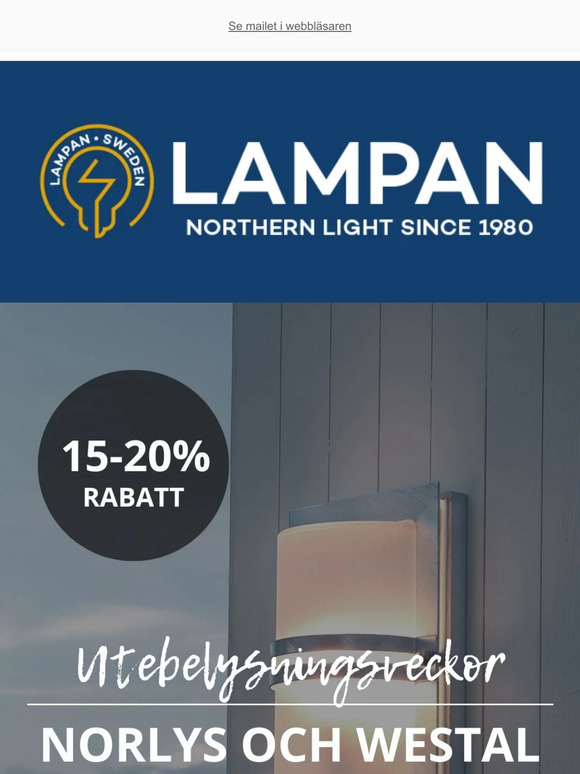 Kampanj! 15-20% på Norlys och Westal