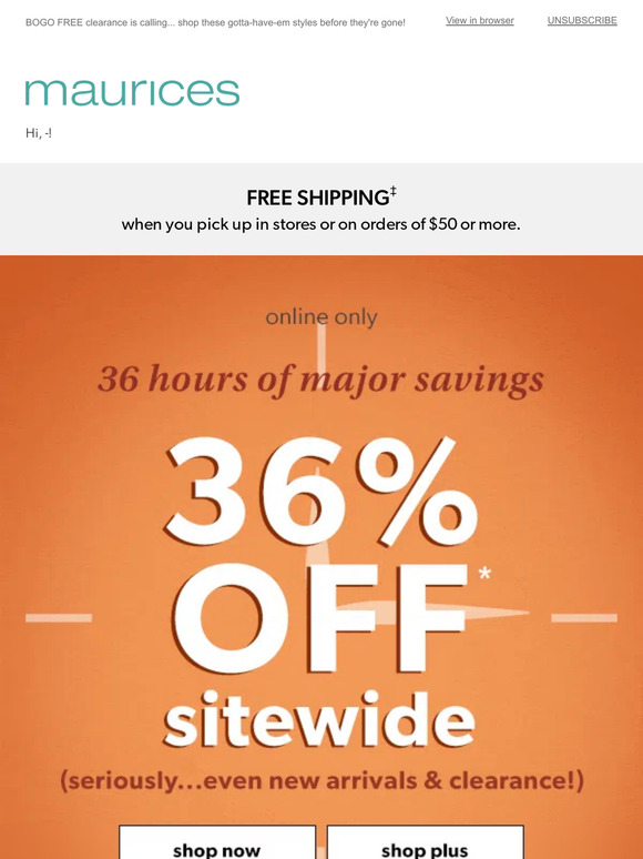 36 off. 36 hours only. GO! Milled