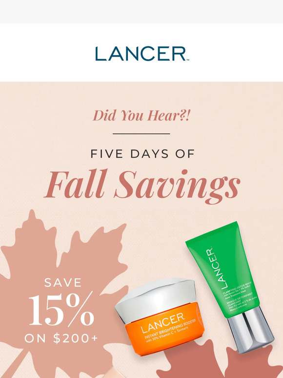 Don't Miss the Five Days of Fall Savings!