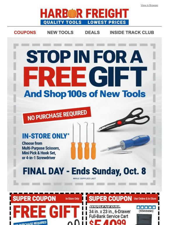 Harbor Freight - It's our RAREST coupon of the year! Save