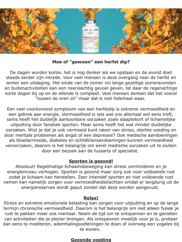 Vermoeid of een herfstdip?