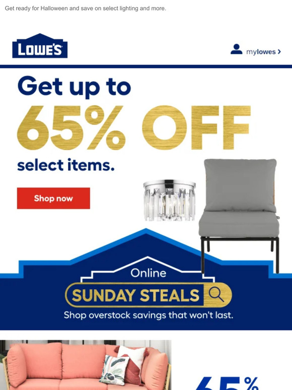 SUNDAY STEALS: Up to 65% OFF, today only.
