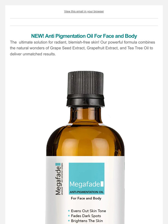 SKINLIGHT New! Anti Pigmentation Face & Body Oil Milled
