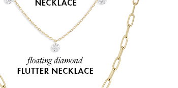 floating diamond flutter necklace