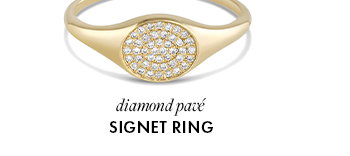 diamond pave signet ring