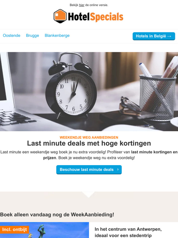 Last minute deals met hoge kortingen