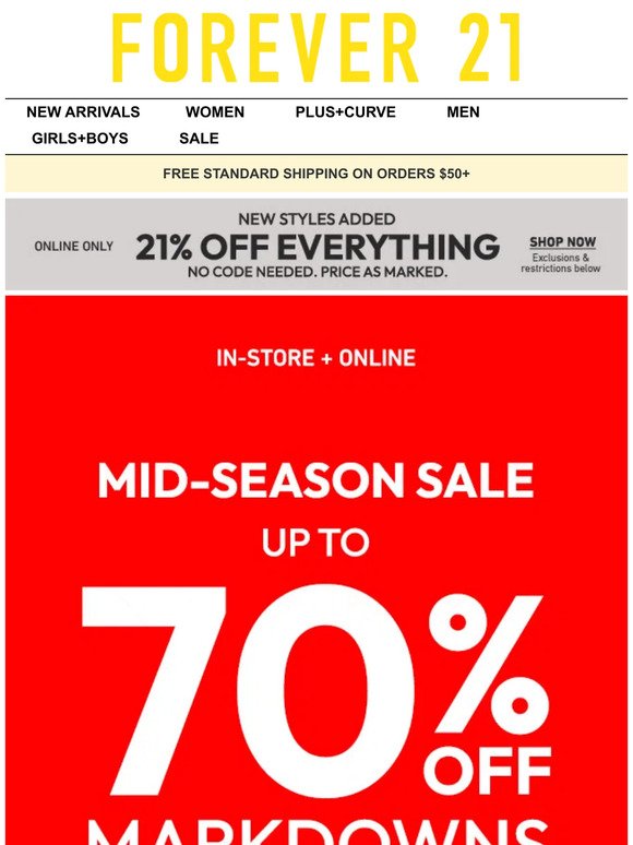 Mid Season Sale: Up to 70% off 🍁
