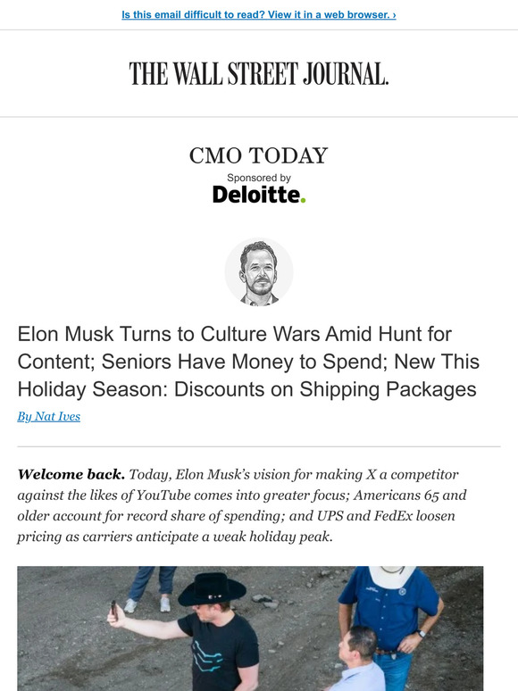The Wall Street Journal CMO Today Elon Musk Turns to Culture Wars