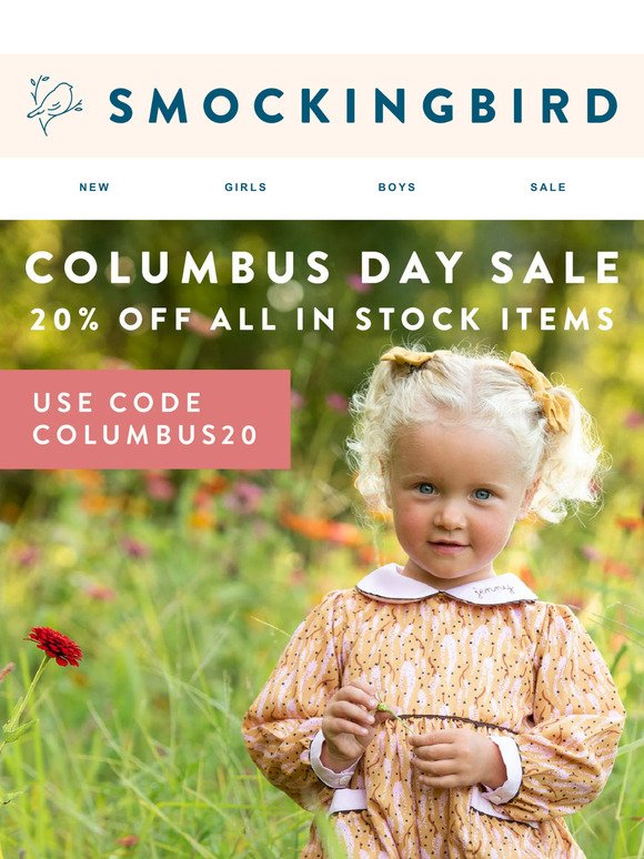 20% OFF IN STOCK ITEMS FOR COLUMBUS DAY🗺️⭐