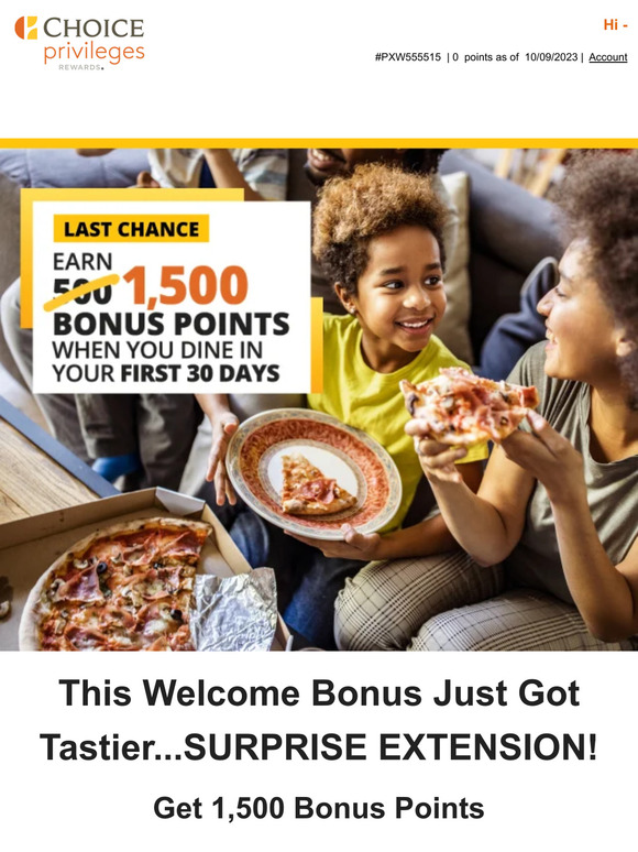 NOW EXTENDED ⚠️ 1,500 Bonus Points on Dining