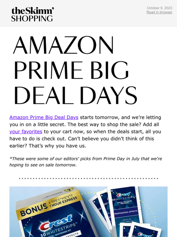 theSkimm Here’s how we prepare for Amazon Prime Big Deal Days Milled