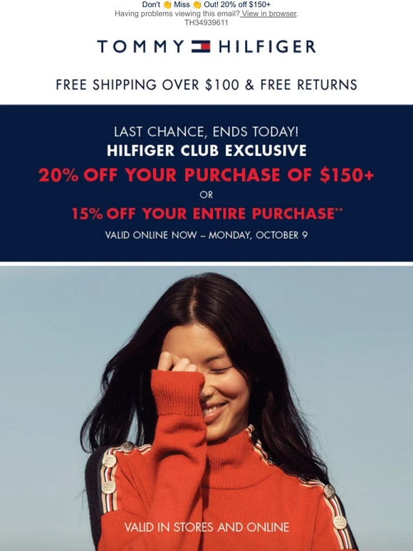 tommy hilfiger 20 off