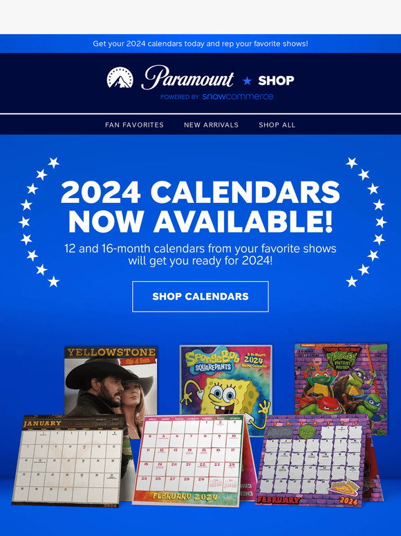 Paramount Shop Plan Your Year with Paramount's 2024 Calendar Lineup