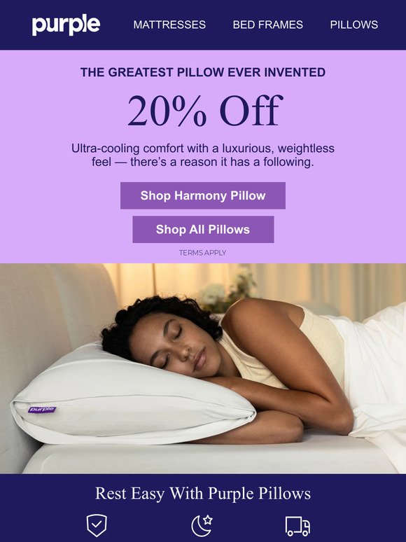 20% Off Our Bestselling Harmony Pillow