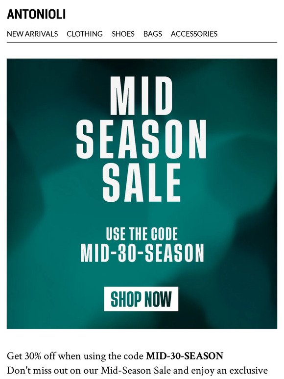 Mid-Season Sale – Don't miss out