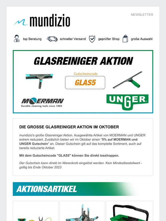 Glasreiniger Aktion im Oktober