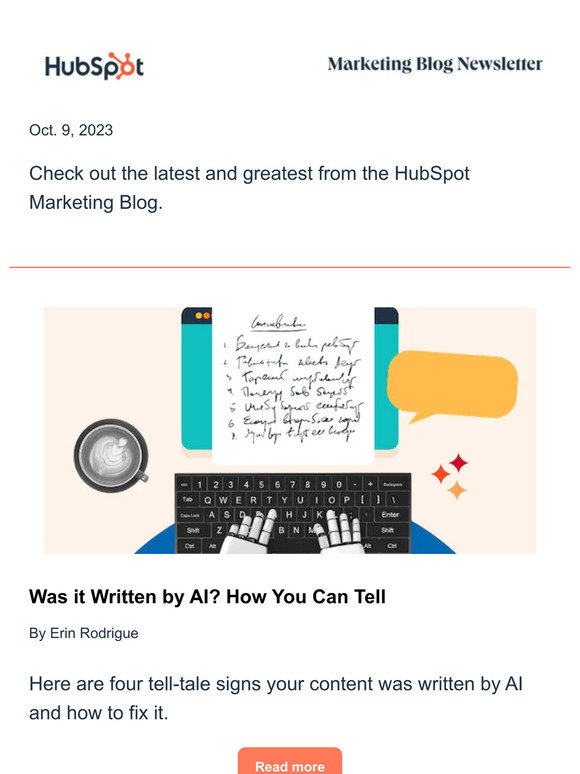 Hubspot was it written by ai how you can tell milled