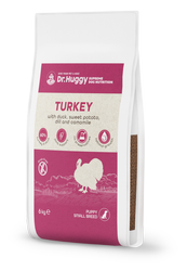 Dr.Huggy supreme dog nutrition indyk z kaczką i batatami - bezzbożowa sucha karma dla szczeniąt, ra