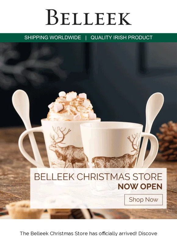 Belleek Pottery Belleek Christmas Store Now Open Milled