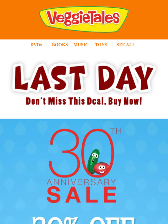 VeggieTales Store: Last Day To Save 30%! | Milled