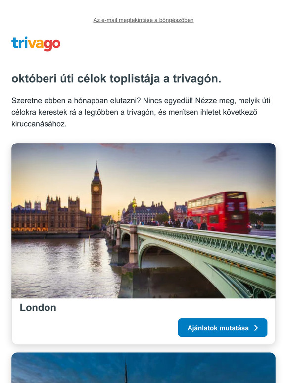 Most felkapott: októberi úti célok toplistája