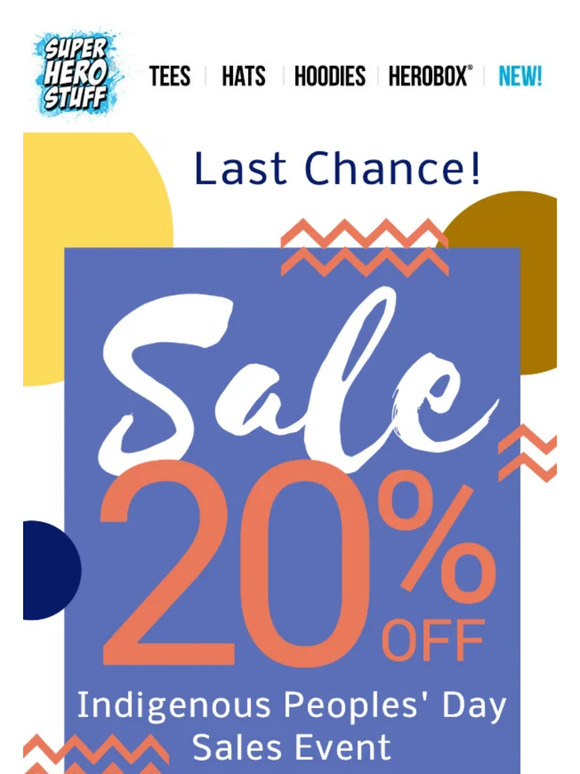 SuperHeroStuff Enjoy 20 to celebrate Indigenous Peoples' Day your