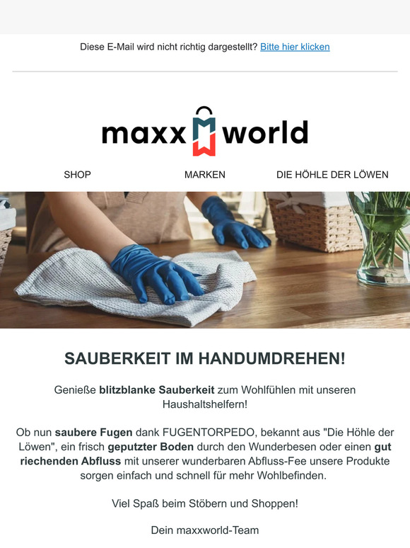 Blitzblanke Sauberkeit durch unsere Haushaltshelfer!