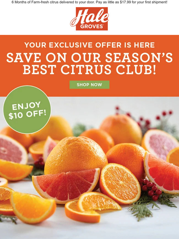 Hale Groves 🍊 Your exclusive offer is here Save On Our Season's Best