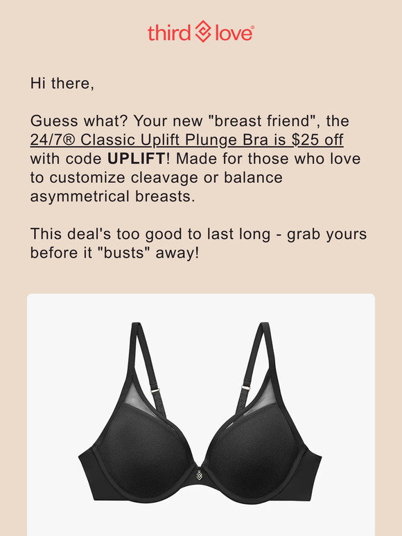 24/7® Classic Uplift Plunge Bra  Plunge bra, Perfect bra size