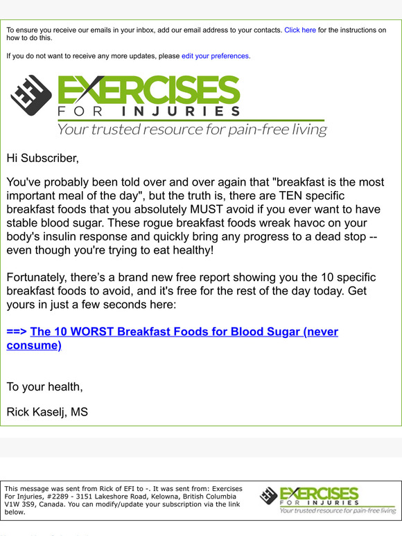 Diabetes breakfast