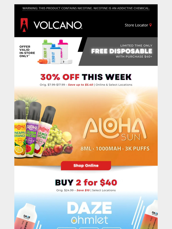 30% OFF ☀️ Aloha Sun 3K