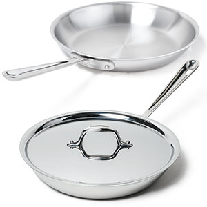 All-Clad D3 3-Ply Stainless Steel 2 Piece Fry Pan Set 10, 12 Inch