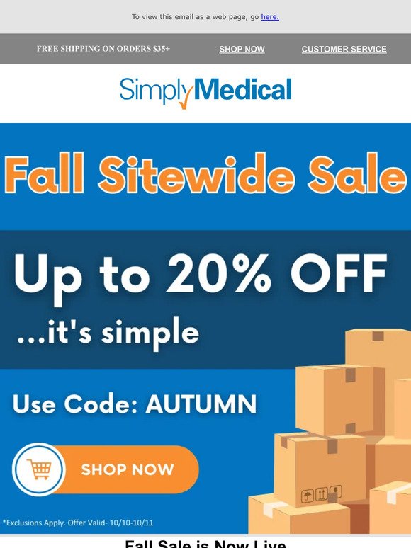 Simply Medical Fall Sale - Up to 20% Off!