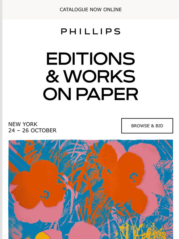 Phillips Auction Catalogue Now Online Editions & Works on Paper Milled