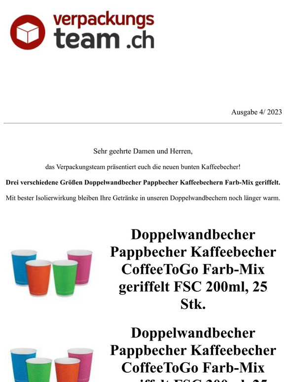 Neue Kaffebecher